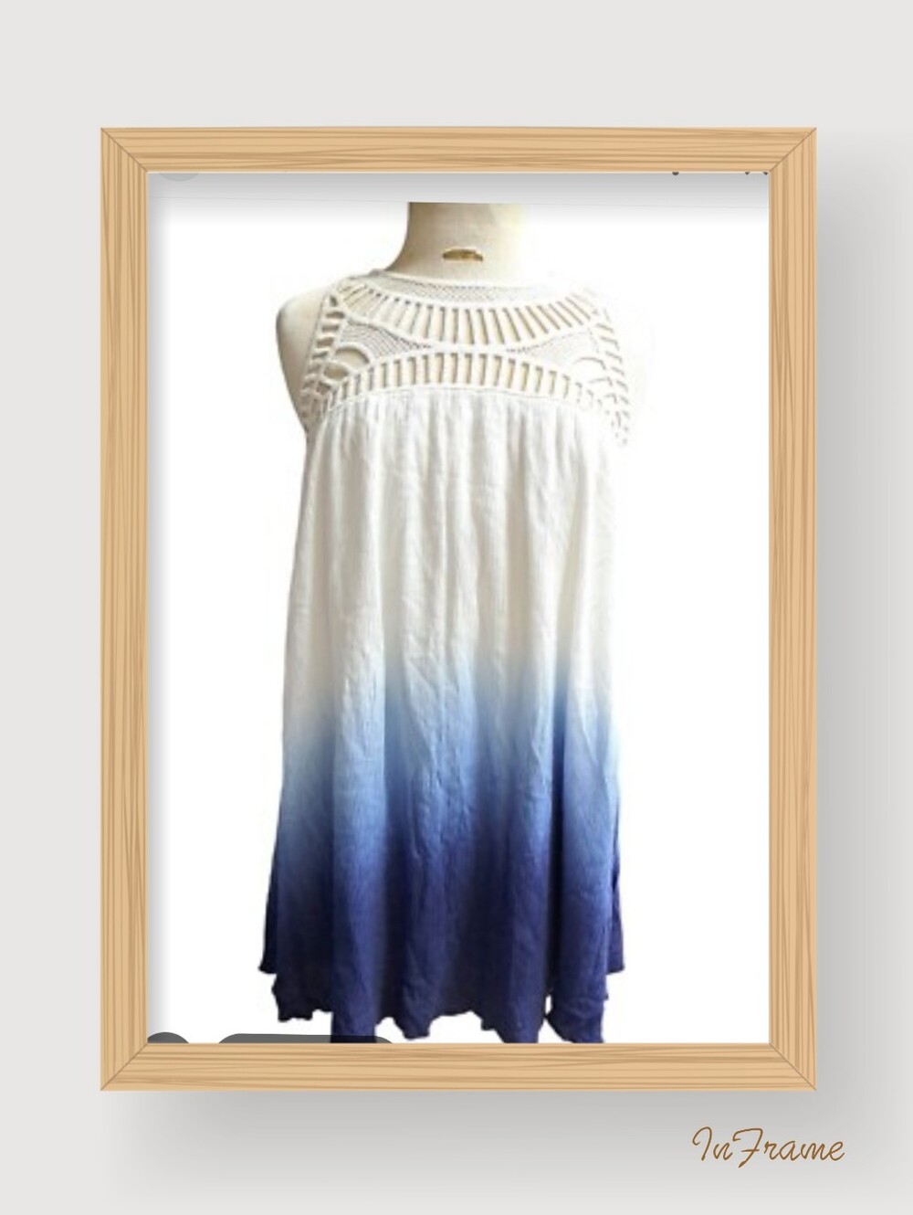 Tobi White to Blue Ombre Crochet Halter Top Size Medium